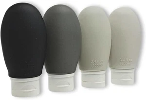 4 Contenitori Da Viaggio per Liquidi in Silicone Da 100Ml -Beccuccio Antigoccia - Imagen 1 de 6