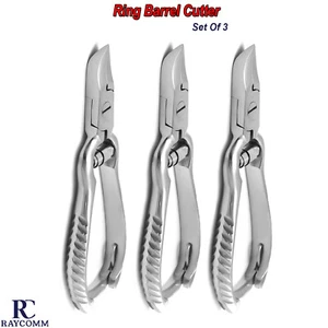 Thick Nail Cutter Ring Barrel Cutter Toe Nail Clippers Podiatrist Tools Set Of 3 - Picture 1 of 5