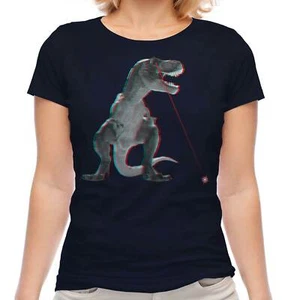 T-REX LASER 3D LADIES T-SHIRT TEE TOP GIFT DINOSAUR SCIENCE FICTION - Picture 1 of 21