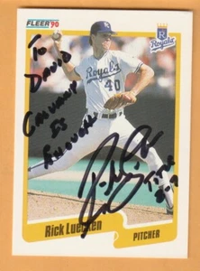Rick Luecken Kansas City Royals AUTO Signed 1990 Fleer Texas A&M Aggies - Picture 1 of 2