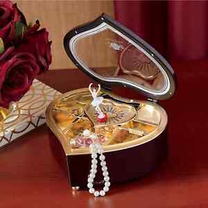 Heart Shaped Music Box with Spinning Ballerina plays "Für Elise" 