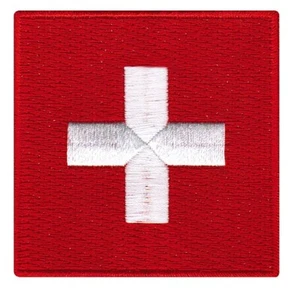 SCHWEIZ FLAGGE PATCH SCHWEIZERKREUZ Confoederatio Helvetica gestickt zum Aufbügeln - Bild 1 von 1