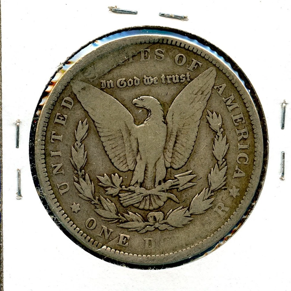 Dólar Morgan 1884 P $1 plata como nuevo 1884-P error inverso planchet defecto grieta Foto 1 de 3