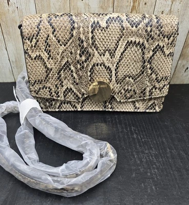NEW Nine West Tatum Flap Adustable Strap Crossbody Snake Reptile Print Bag - Image 1 of 4