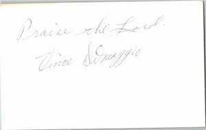 Vince Dimaggio- (d.1986) Signed/Autograph/Auto Index Card Pittsburgh Pirates MLB - Picture 1 of 1