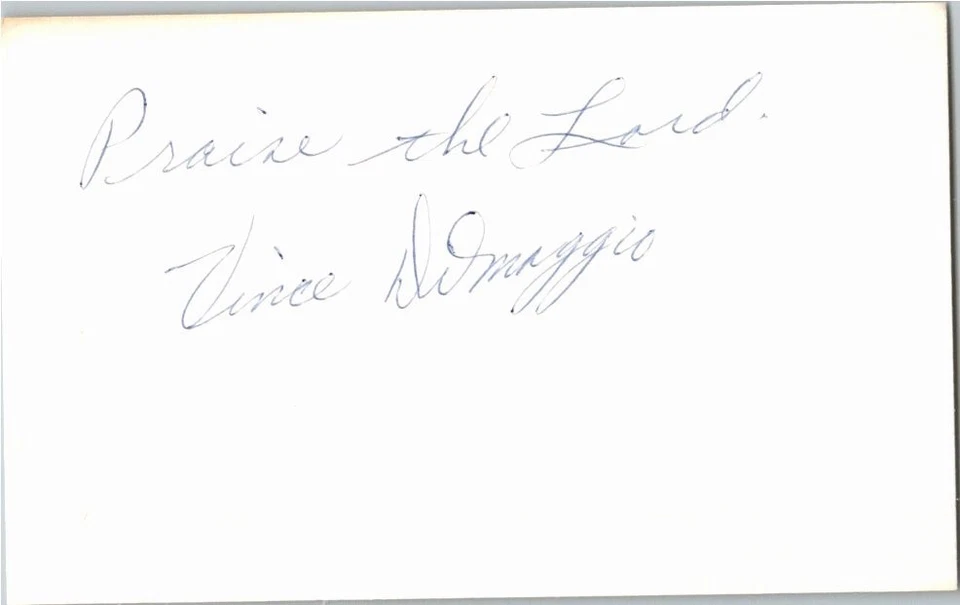Vince Dimaggio- (d.1986) Signed/Autograph/Auto Index Card Pittsburgh Pirates MLB - Image 1 of 1
