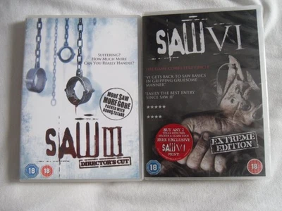 SAW DVD's. Saw 3 and Saw 6. Saw 6 is new and sealed. - Image 1 of 2