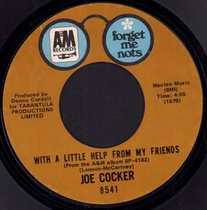 Joe Cocker With A Little Help From My Friends 7" vinyl USA A&m 1970 has sticker - Picture 1 of 2