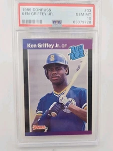 PSA 10 DONRUSS KEN GRIFFEY JR 1989 ROOKIE TOUGH CARD IN PSA 10 - Picture 1 of 2