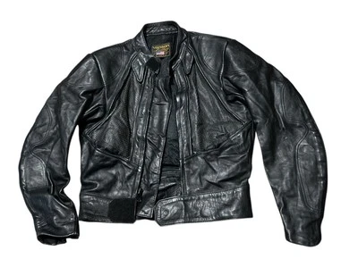 Chaqueta Avenger Vanson de Cuero para Hombres Motocicleta Negra Café Talla 38 Hecha en EE. UU. DEFECTOS Foto 1 de 4