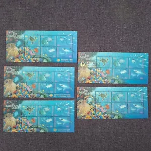 Australia 1995 set overprinted Gold Exhibition sheets Fish (Block 20 I/V) MNH - Picture 1 of 3