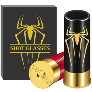 Vasos de chupito de bala de plástico araña con caja 12GA regalo para licor de whisky tequila - Imagen 1 de 16