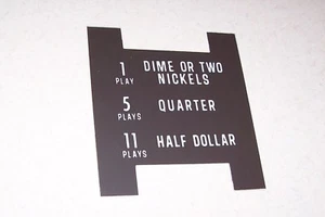 NEW NOS Rowe AMI L JAL JEL PRICE OF PLAYS Card Display Plastic #3 BROWN Jukebox - Picture 1 of 2