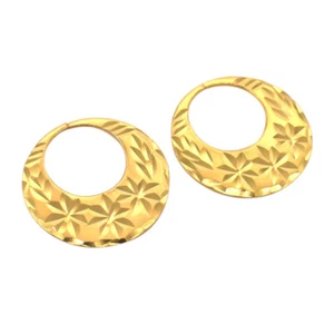 22 K GOLD PLATED EARRING FOR MEN BOYS CLASSIC PUNJABI NATTIYAN 1 Pcs B391 - Picture 1 of 8