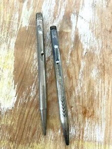 Vintage deco mechanical pencils part repair Wahl Eversharp triple plated chevron - Picture 1 of 9