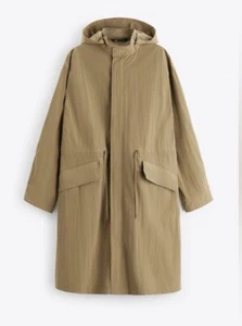 Zara Oversized technical parka Jacket Coat with hood Mens S / M New NWT $169 - Picture 1 of 5