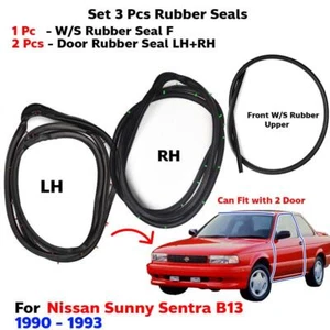 Front Windscreen Door Seal Rubber Fits Nissan Sentra B13 2D Sedan 1990-93 Set 3 - Picture 1 of 9