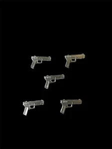 Lot of 5 Lifeline Black Pistols Guns GI Joe Vintage 1986 Style Custom Red Laser - Picture 1 of 3