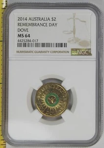 2014 Green Dove Remembrance $2 NGC MS 64 Reduced Price! - Picture 1 of 3