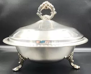 FB Rogers Vintage Silber Teller mit Fuß bedeckt Servierplatte 1158 1,5 Quart - Bild 1 von 9