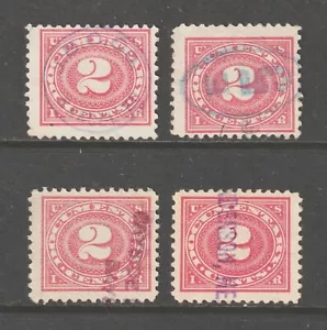 Scott # R229, 2¢ Documentary, Used, 4 with Better Hand-Stamped Cancels - Picture 1 of 2