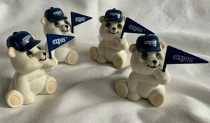 4 x MONTREAL EXPOS * 2" BEARS w/ FLAG MINIATURE MLB FIGURINES * NEW - Picture 1 of 3