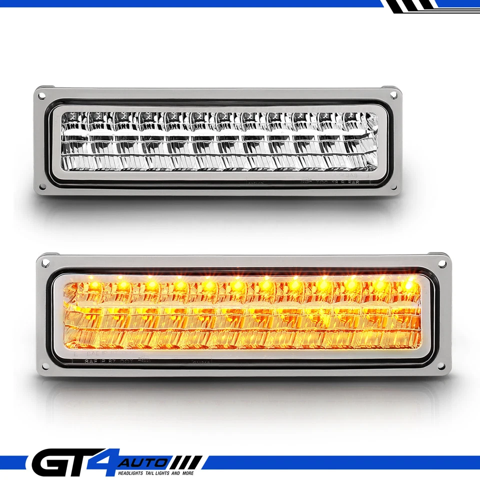 88-98 GMC Chevy C10 C/K 1500/2500/3500 Pickup LED Parking Signal Bumper Lights - Image 1 of 4