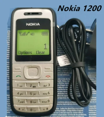 Nokia 1200 - Black & Silver Mobile Phone Multi Languages GSM 900/1800 Unlocked - Image 1 of 4
