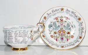 VTG Paragon Cup & Saucer Happy Anniversary Wedding Vows Gifts Doves Gold Trim - Picture 1 of 12