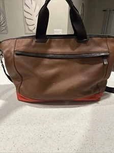 Coach 70925 Camden Leather XL Weekend Tote Laptop Travel Bag Blue Duffle - Picture 1 of 24