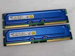 256MB (2x128MB) Rambus RIMM 600-53, Samsung KMR16R88AC1-RG6 - WORKING - Picture 1 of 2