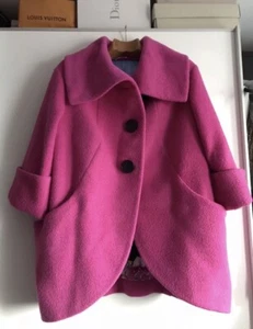 Pink Mantel Neu Gr 42 AzA 59 Wolle Kaschmir Mix 3/4 Ärmel Besonders Schnitt - Bild 1 von 9