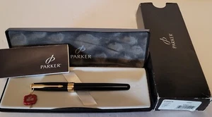 Parker Sonnet Black Laque Ballpoint Pen Made in France A. 2002? Vintage - Picture 1 of 12