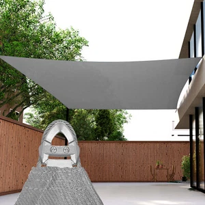 2-6 Ft Shade Sail w/ Steel Wire Rectangle Sun Canopy Pool Shelter Cover Gray - Picture 1 of 7