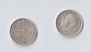 UK, Great Britain Threepence 1919 George V High grade!!! - Picture 1 of 1