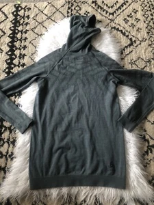 Odlo Women’s Turtleneck Hoodie Green Small Base Layer Wool Blend T1 - Picture 1 of 9