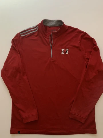 Adidas Miami University RedHawks Sweatshirt Mens Large Red 1/4 Zip Long Sleeve Cover
