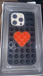 Casetify Stick It Suction Cup Case Black Heart Stickit iPhone 15 Pro Case - Photo 1 sur 7