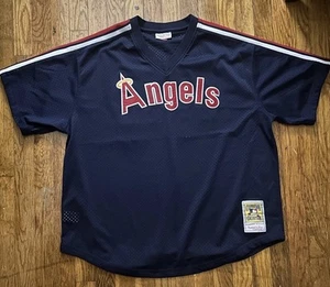 Reggie Jackson Mitchell & Ness California Angels BP Jersey 52 2XL - Picture 1 of 11