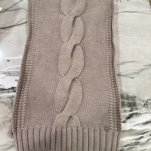 250 $ neu Tory Burch großer länglicher Damenschal Zopfmuster 100 % Merinowolle taupe - Bild 1 von 5