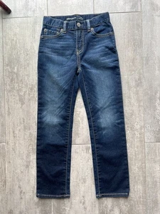 Gap Kids Straight Leg Dark Wash Stretch Jeans Boys 7 Slim Original Pants School - Picture 1 of 9