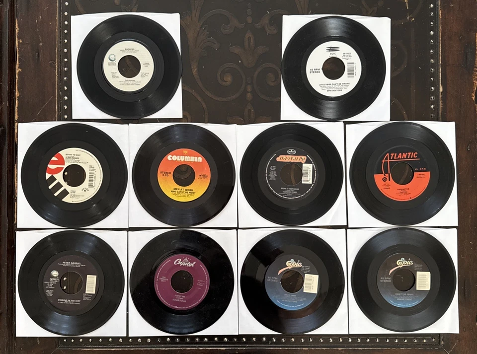 Лот из 10 винтажных виниловых пластинок 45: Synth-Pop New Wave Soft Alt Rock 80-е и 90-е 7 дюймов - Изображение 1 из 4