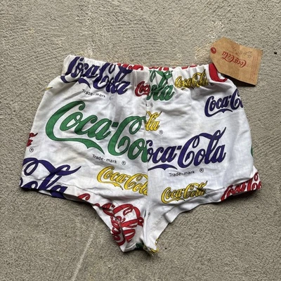 Pantalones Cortos Deadstock Años 80 Vintage Niños Coca-Cola Talla S Pequeños 7-8 Foto 1 de 4