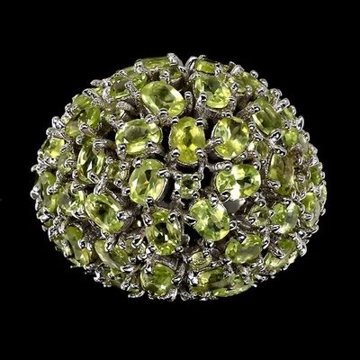 925 Sterling Silver Ring Oval Peridot  Natural Gemstone Jewelry Size 8 - Image 1 of 4