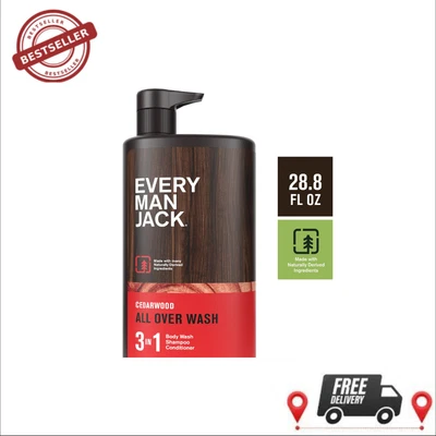 Every Man Jack Men's Hydrating 3in1 Body Wash, Shampoo, and Conditioner, 28.8 Oz - Image 1 of 4