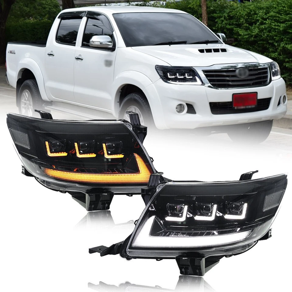 Faros delanteros LED DRL Señales de giro secuencial para Toyota Hilux Vigo 2012-2014 Foto 1 de 4