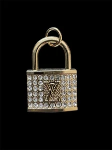 Louis Vuitton Zipper Pull Button Charm Gold mit klaren Strasssteinen  - Bild 1 von 3