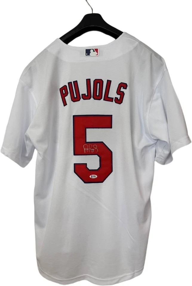 Arizona Cardinals Albert Pujols White Jersey Hand Signed BAS COA - Image 1 of 4