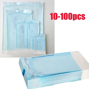 10-100 Stück Einweg Selbstversiegelnde Sterilisationsbeutel Beutel 5 Größen  - Bild 1 von 22