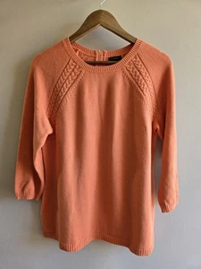 Damen-Strickpullover Talbot orange klassisch auffällig Langarm hinten 1/4-Reißverschluss Gr. M - Bild 1 von 10